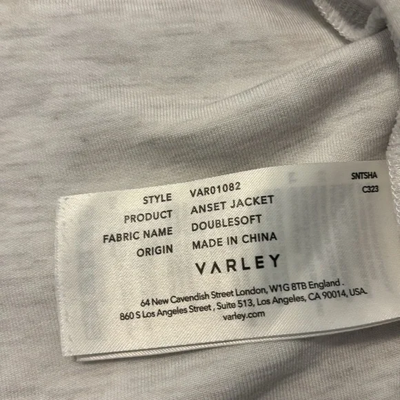Varley Light Gray Anset wrap jacket SZ XL button closure super soft athleisure - Picture 8 of 16